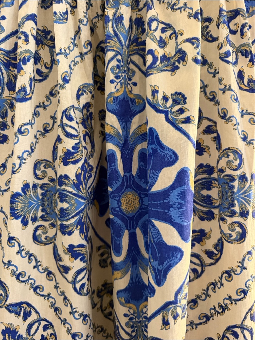 Blue & White Mediterranean Print Tie-Shoulder Maxi Dress/ Size M/ NWT - Picture 4 of 16